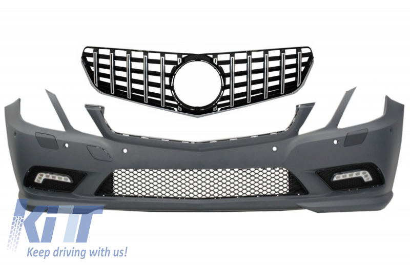 Front Bumper with Front Grille Panamericana suitable for Mercedes E-Class C207 W207 A207 (2009-2012) Coupe Cabrio Sport Line Design