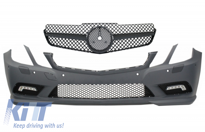 Front Bumper with Single frame grille suitable for Mercedes E-Class C207 W207 A207 (2009-2012) Coupe Cabrio Sport Line Design
