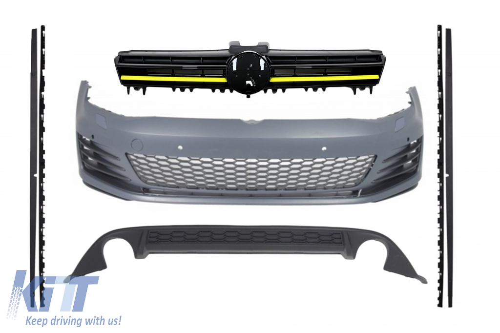 Complet Body Kit suitable for Volkswagen Golf 7 VII 5G (2013-2017) Yellow Insertions