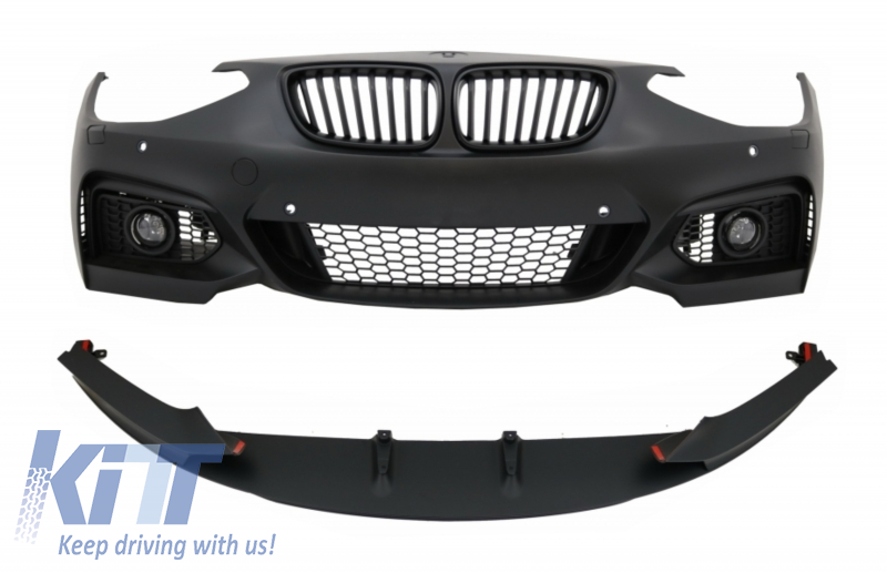 Front Bumper With Fog Lights and Lip Spoiler suitable for BMW 1 Series F20 F21 (2011-08.2014) M2 M235 Design