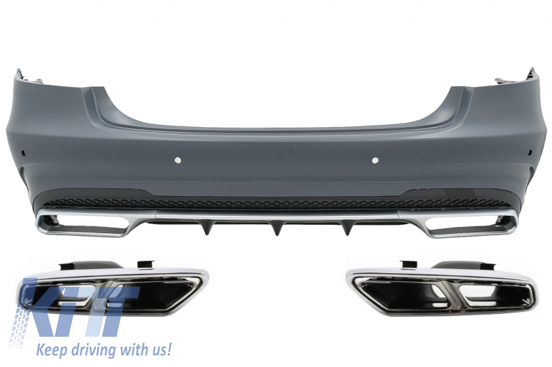 Rear Bumper with Exhaust Muffler Tips suitable for Mercedes E-Class W212 Facelift (2013-2016) E63 Design