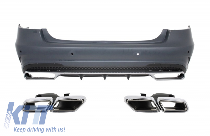 Rear Bumper with Exhaust Muffler Tips suitable for MERCEDES Benz W212 E-Class Facelift (2013-up)