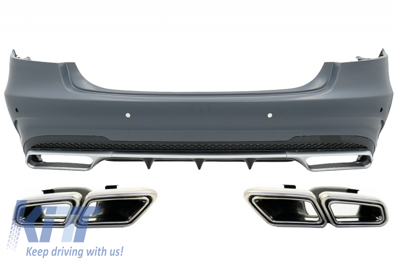 Rear Bumper with Exhaust Muffler Tips suitable for Mercedes E-Class W212 Facelift (2013-2016)