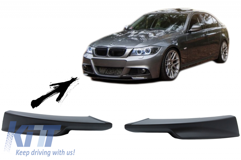 Front Bumper Splitters Spoiler suitable for BMW 3 Series E90 E91 LCI (09.2008-2011) M-Tech Look