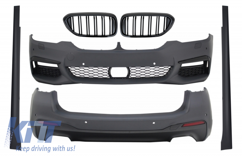 Complete Body Kit with Central Kidney Grilles Piano Black suitable for BMW 5 Series G31 Touring (2017-up) M-Tech Design