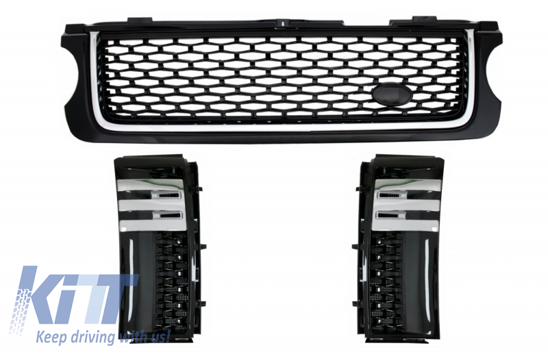 Central Grille with Side Vents suitable for Land Range Rover Vogue III L322 (2010-2012) All Black Autobiography Supercharged Edition