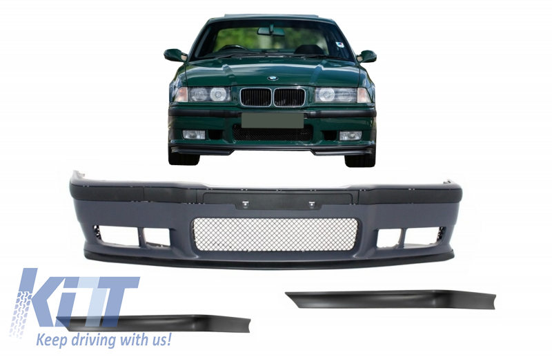 Front Bumper suitable for BMW 3 Series E36 (1992-1998) with Spoiler Splitters Flaps M3 Design