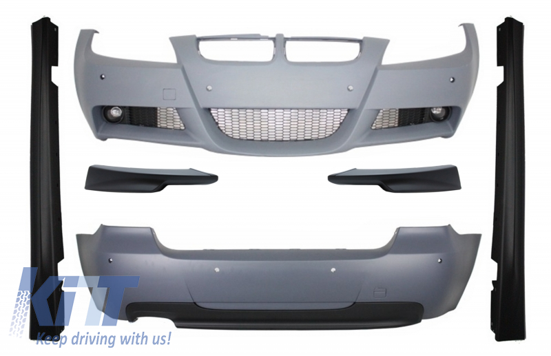 Body Kit with Front Bumper Splitters Spoiler suitable for BMW 3 Series Touring E91 LCI (2008-2011) M-Technik M-Sport M-Tech Design