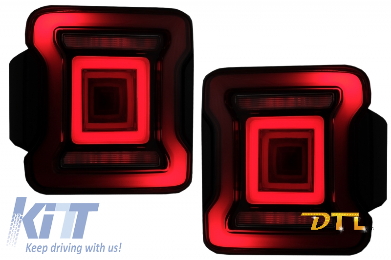 Full LED Taillights suitable for Jeep Wrangler IV JL/JLU (2018-up) RED with Dynamic StartUp and Sequential Turning Lights