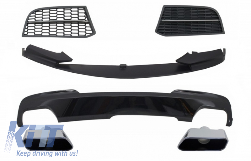 Conversion Kit Spoiler and Air Diffuser suitable for BMW 5 Series F10 F11 Sedan Touring (2010-2017) M-Technik to M-Performance Sport M550 Design