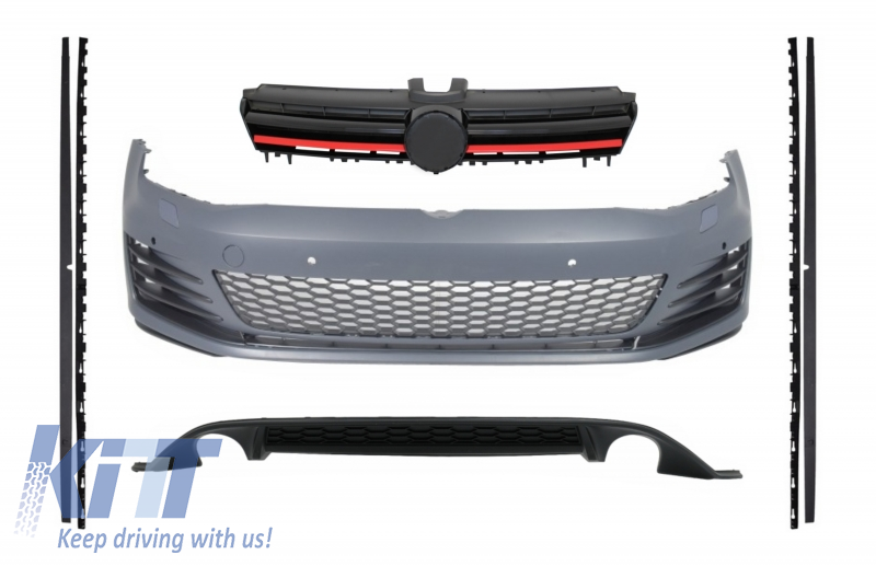 Complete Body Kit suitable for VW Golf 7 VII (2013-2016) GTI Look With Front Grille Side Skirts and Rear Diffuser