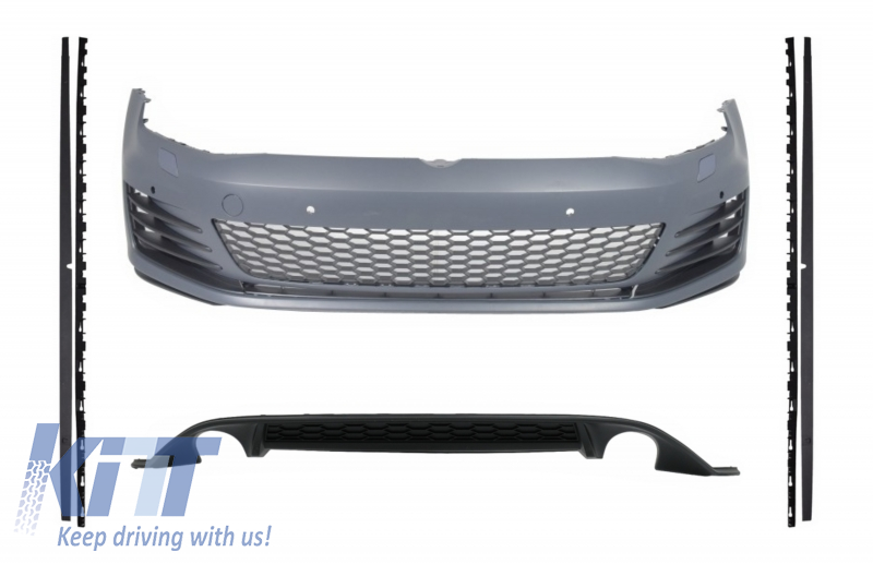 Complete Body Kit suitable for VW Golf 7 VII (2013-2016) GTI Look Side Skirts with Rear Diffuser