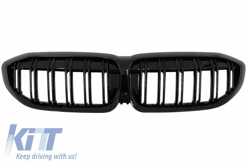 Central Kidney Grilles suitable for BMW 3 Series G20 Sedan G21 Touring (2019-up) Double Stripe M Design Piano Black
