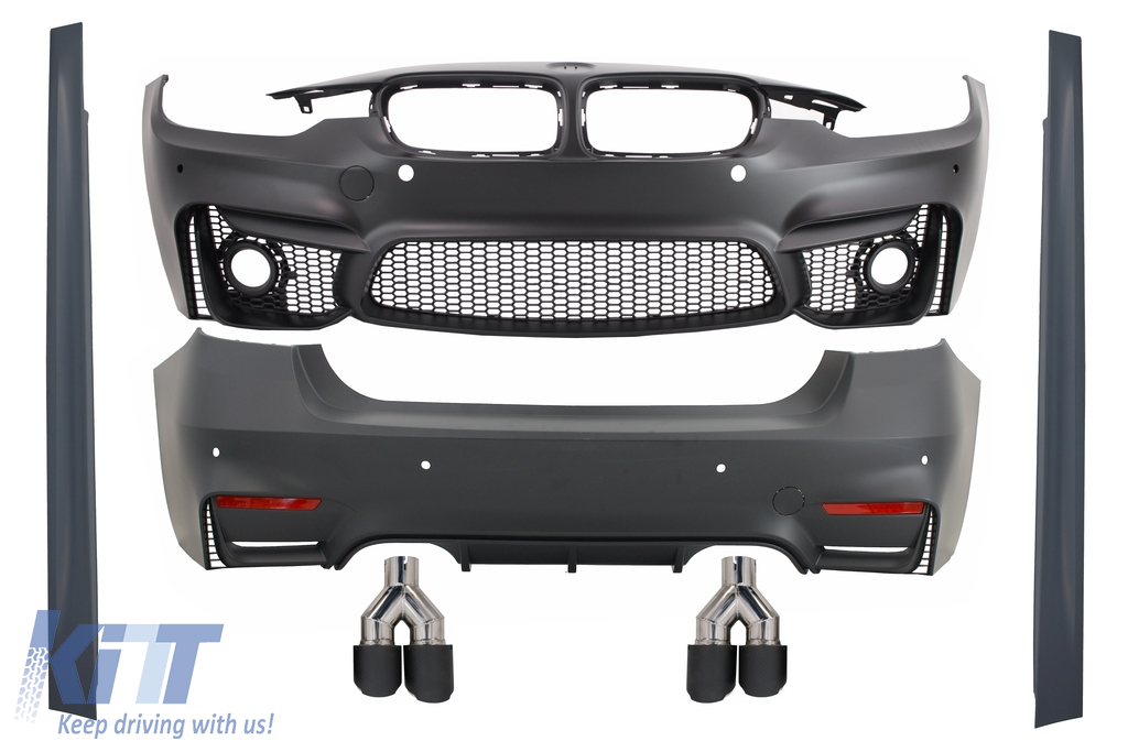 Complete Body Kit suitable for BMW 3 Series F30 (2011-2019) EVO II M3 CS Design with Carbon Fiber Exhaust Muffler Tips