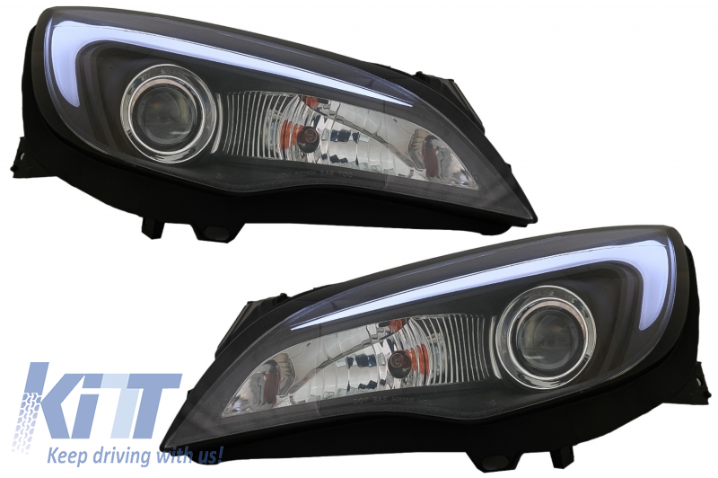 LED DRL Headlights suitable for Opel Astra J (2010-2015) TUBE LIGHT BLACK