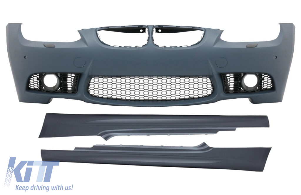 Front Bumper with Side Skirts suitable for BMW 3 Series E92 Coupe E93 Cabrio (2006-2009) M3 Look Without Projectors
