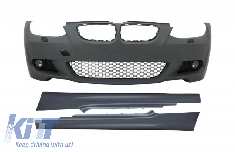 Front Bumper with Side Skirts suitable for BMW 3 Series E92 Coupe E93 Cabrio Non-LCI (2006-2009) M-Technik Look