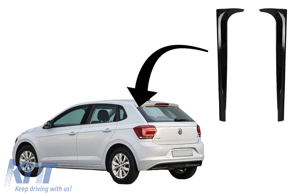 Trunk Rear Window Fin Spoiler suitable for VW Polo AW MK6 (2018-up) Piano Black