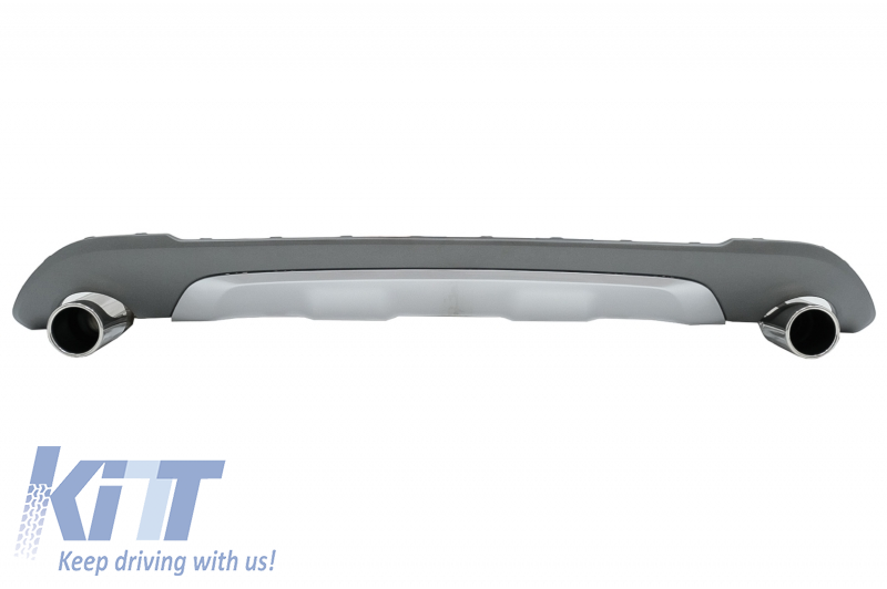 Rear Diffuser with Exhaust Muffler Tips Tailpipe suitable for BMW X1 SUV F48 (06.2015-up) M Sport Design