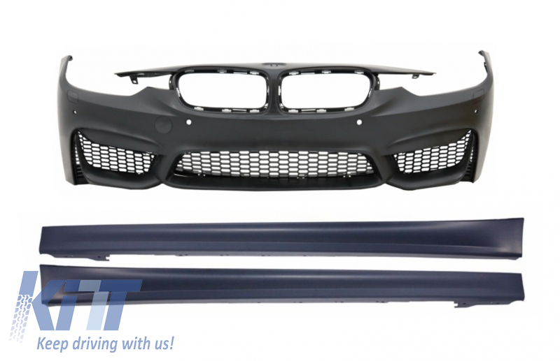 Front Bumper with Side Skirts suitable for BMW 3 Series F30 F31 Non LCI & LCI (2011-2018) M3 Sport EVO Design