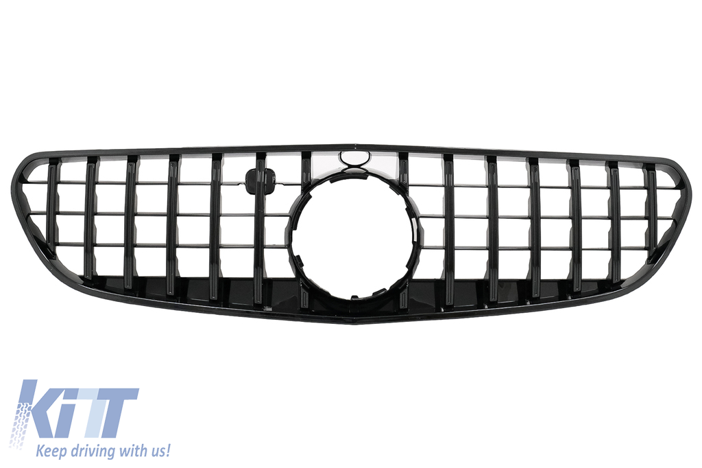 Central Grille suitable for Mercedes S-Class C217 Coupe Facelift (2018-up) A217 Cabrio Facelift (2018-up) GT-R Panamericana Design Black