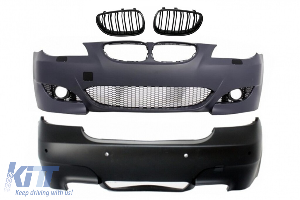 Body Kit suitable for BMW 5 Series E60 (2007-2010) M5 Design with Central Grille Double Stripe Piano Black