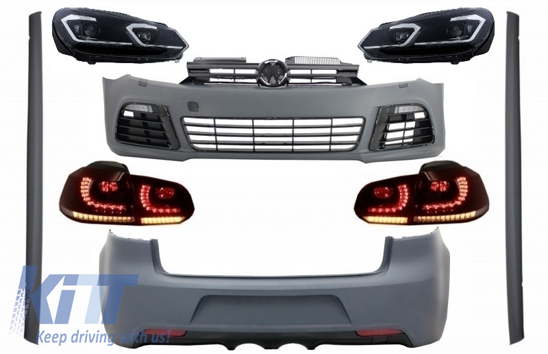 Complete Body Kit suitable for VW Golf VI 6 MK6 (2008-2013) R20 Design with Headlights LED and Taillights Dynamic Turning Light