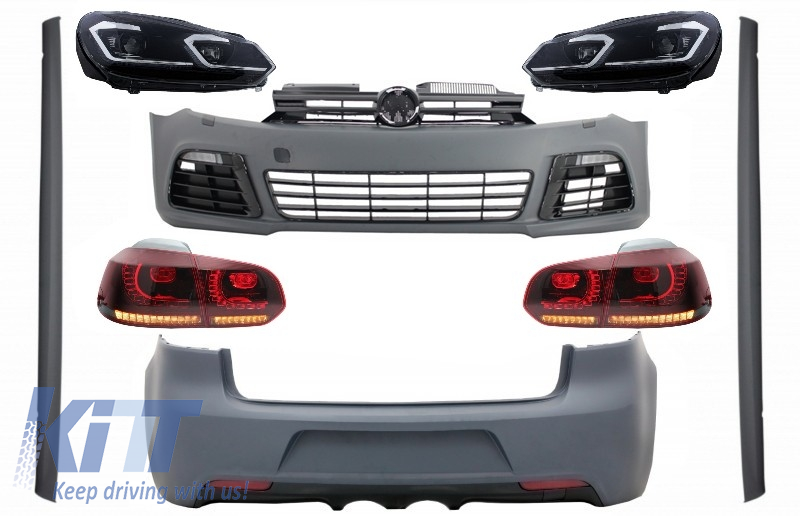 Complete Body Kit suitable for VW Golf VI 6 MK6 (2008-2013) R20 Design with Headlights LED and Taillights Dynamic Turning Light