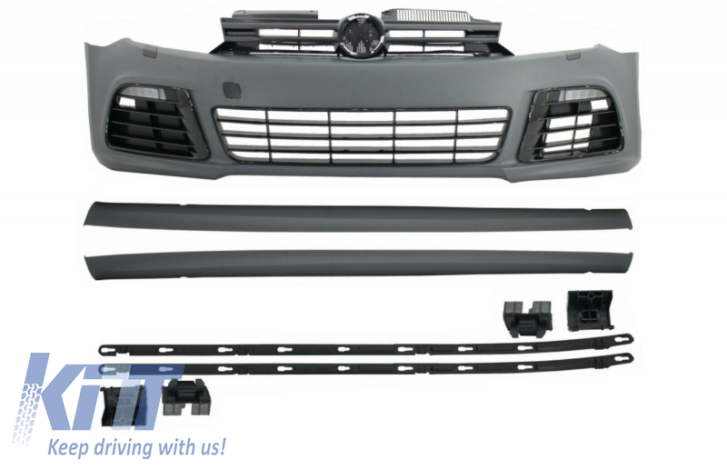 Front bumper suitable for VW Golf VI 6 Mk6 (2008-2013) R20 Look with Side Skirts