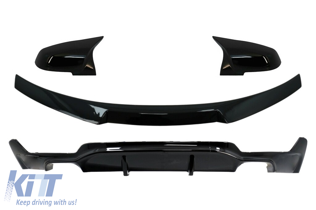 Rear Diffuser with Trunk Spoiler and Mirror Covers suitable for BMW 4 Series F32 Coupe (2013-) M Performance Design