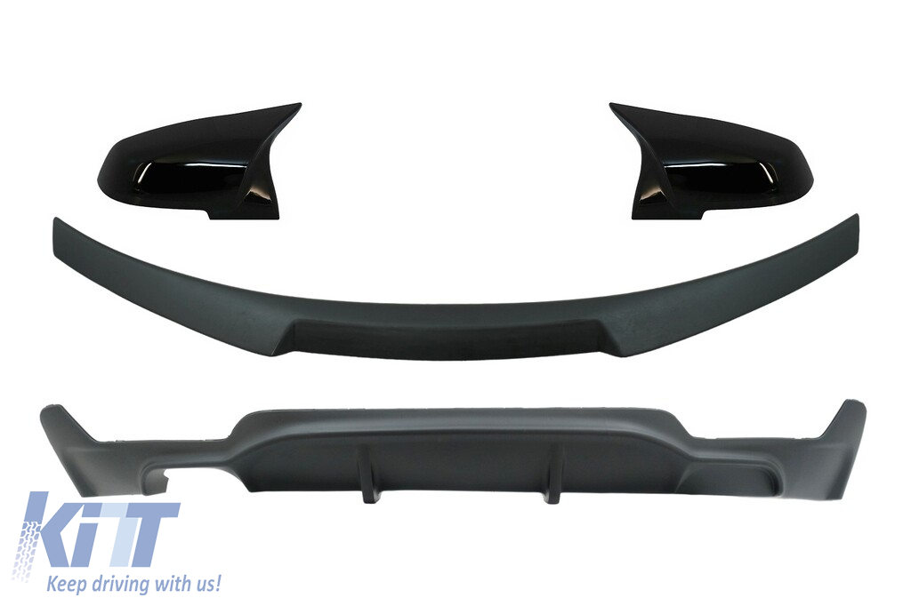 Conversion Package to M Performance Design Air Diffuser With Trunk Spoiler and Mirror Covers suitable for BMW 4 Series Coupe F32 (2013-up) Matte Black