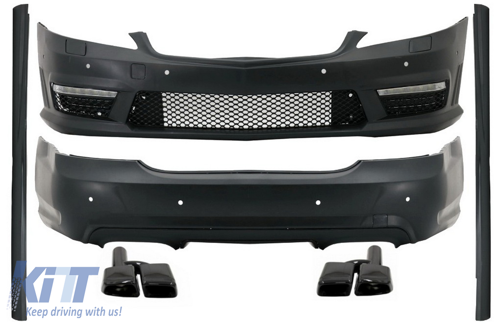 Complete Body Kit suitable for Mercedes S-Class W221 (2005-2011) LWB with Exhaust Muffler Tips Black
