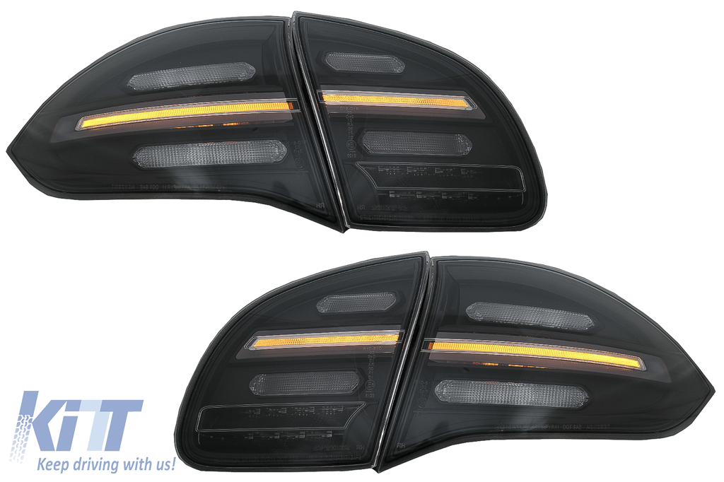 FULL LED taillights suitable for Porsche Cayenne 958 E2 92A Prefacelift (2010-2014) Black Smoke with Dynamic Indicators