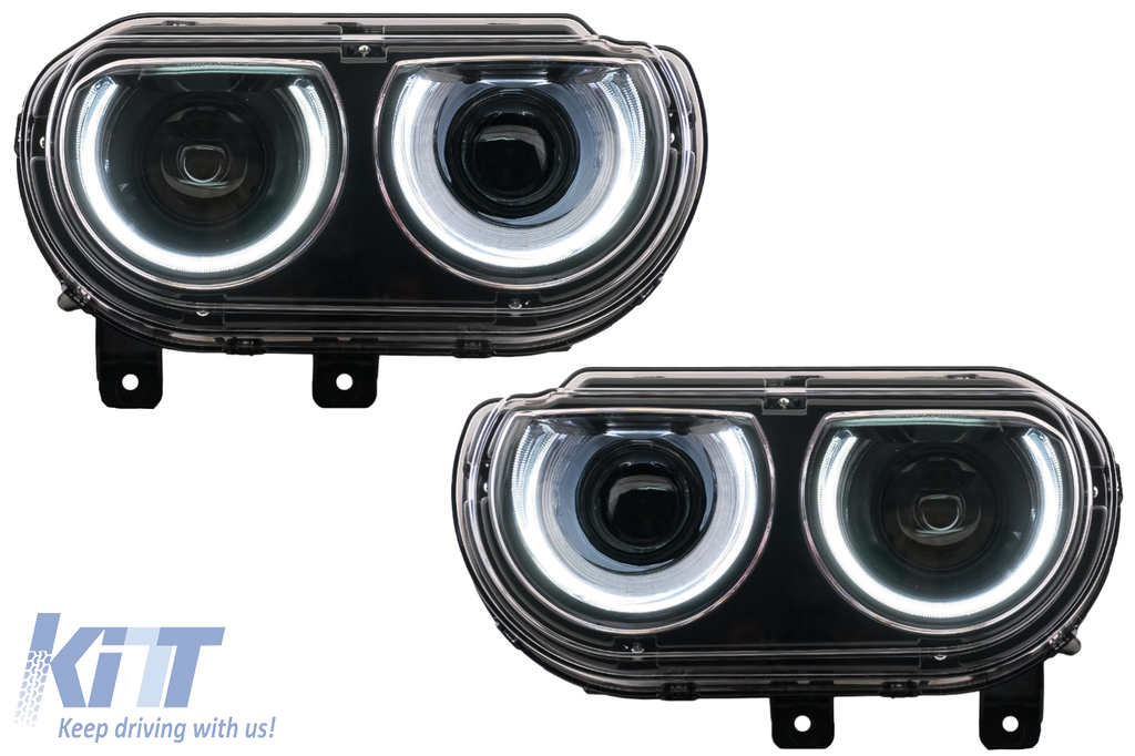 Headlights LED DRL suitable for Dodge Challenger (2008-2014) with Sequential Dynamic Turning Lights