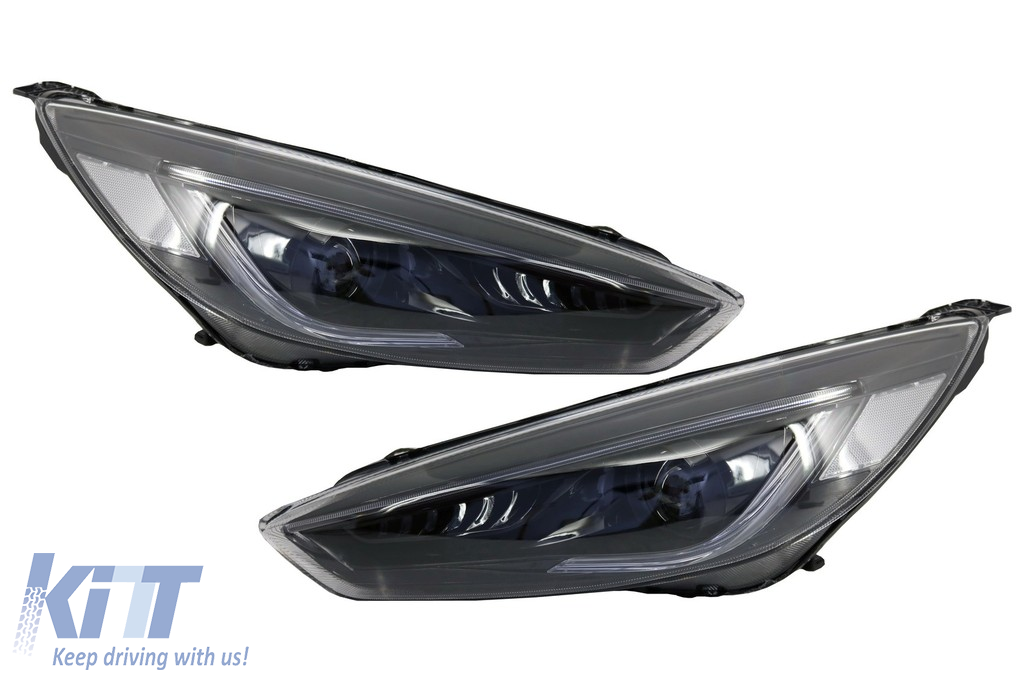 Headlights LED DRL suitable for FORD Focus III Mk3 RHD (2015-2017) Bi-Xenon Design Dynamic Flowing Turn Signals Demon Look
