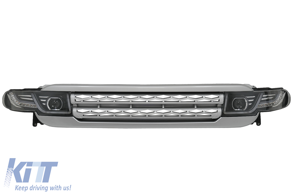 Front Grille with LED Headlights Bi-Xenon Look suitable for Toyota FJ Cruiser XJ10 (2007-2015) with Dynamic Turn Signal