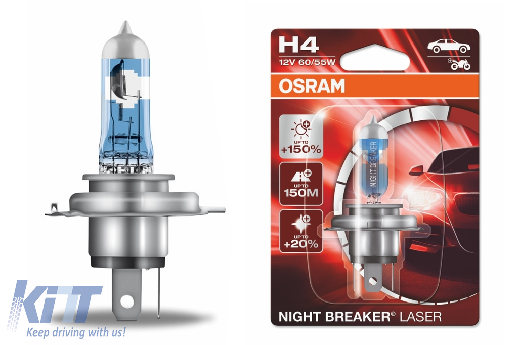 OSRAM Halogen Headlamp Night Breaker Laser H4 64193NL-01BF 12V 60/55W (1 Piece - Blister)