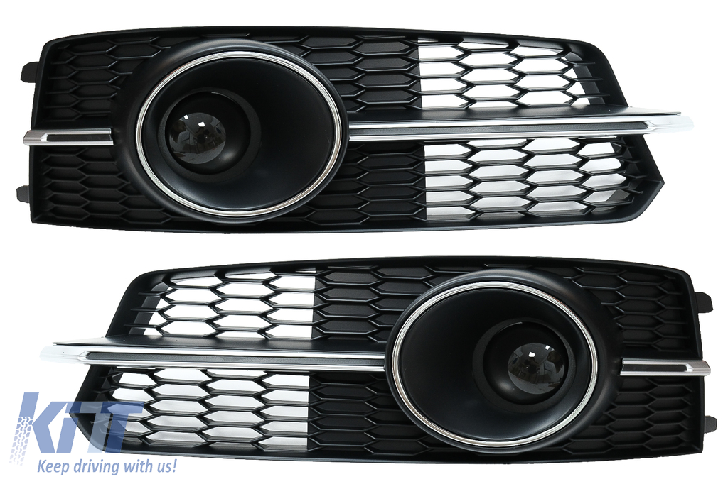 Bumper Lower Grille ACC Covers Side Grilles suitable for Audi A6 C7 4G S Line Facelift (2015-2018) Chrome Edition