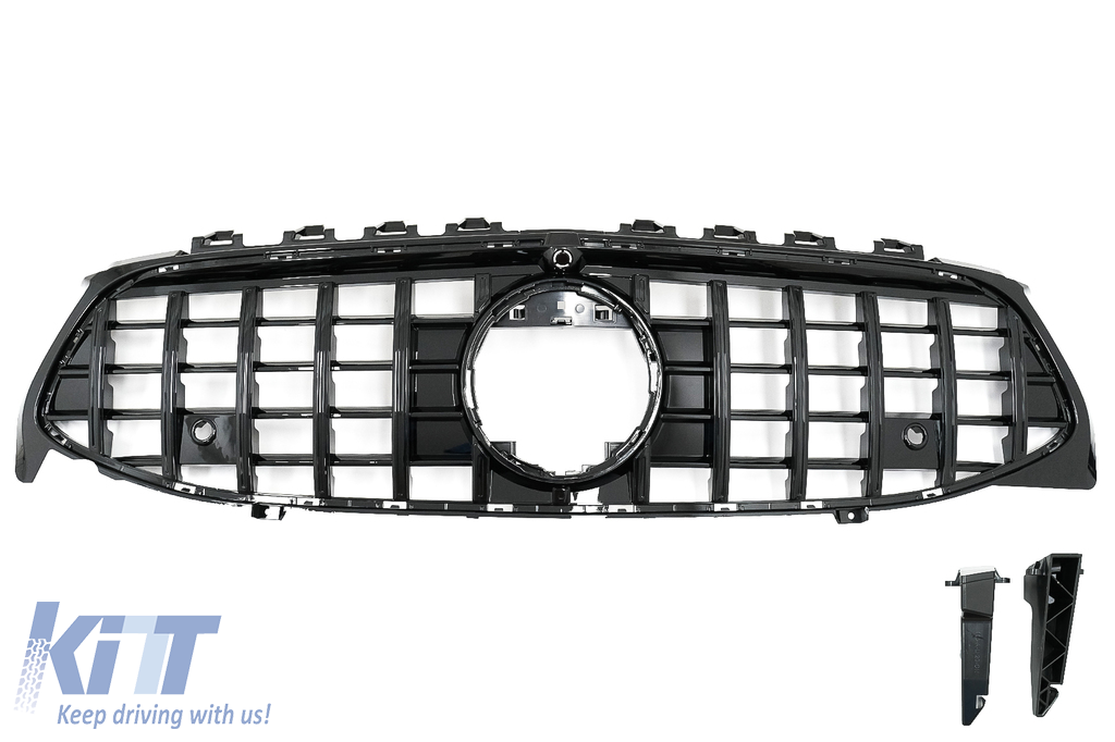 Front Grille suitable for Mercedes CLA X118 C118 (2019-up) GT-R Panamericana Design Piano Black