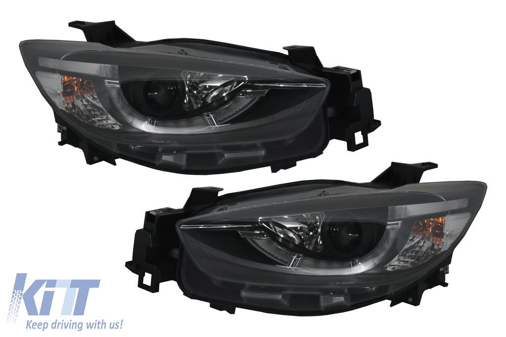 LED DRL Headlights suitable for Mazda CX5 (2011-2015) Black Xenon