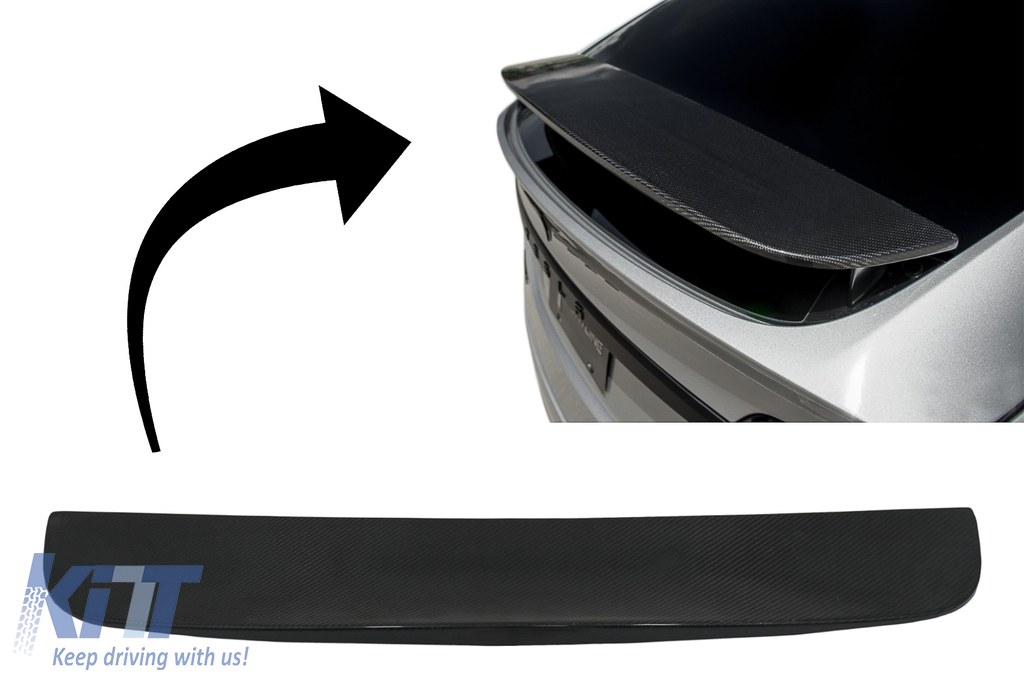 Add-on Trunk Spoiler Cap Wing suitable for Tesla Model X (2015-up) Real Carbon