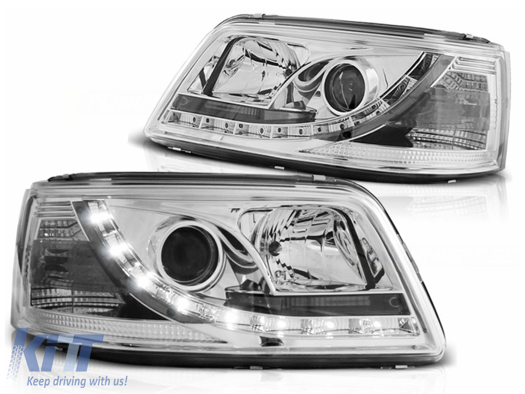 LED DRL Headlights suitable for VW Transporter T5 (04.2003-08.2009) Daylight Chrome