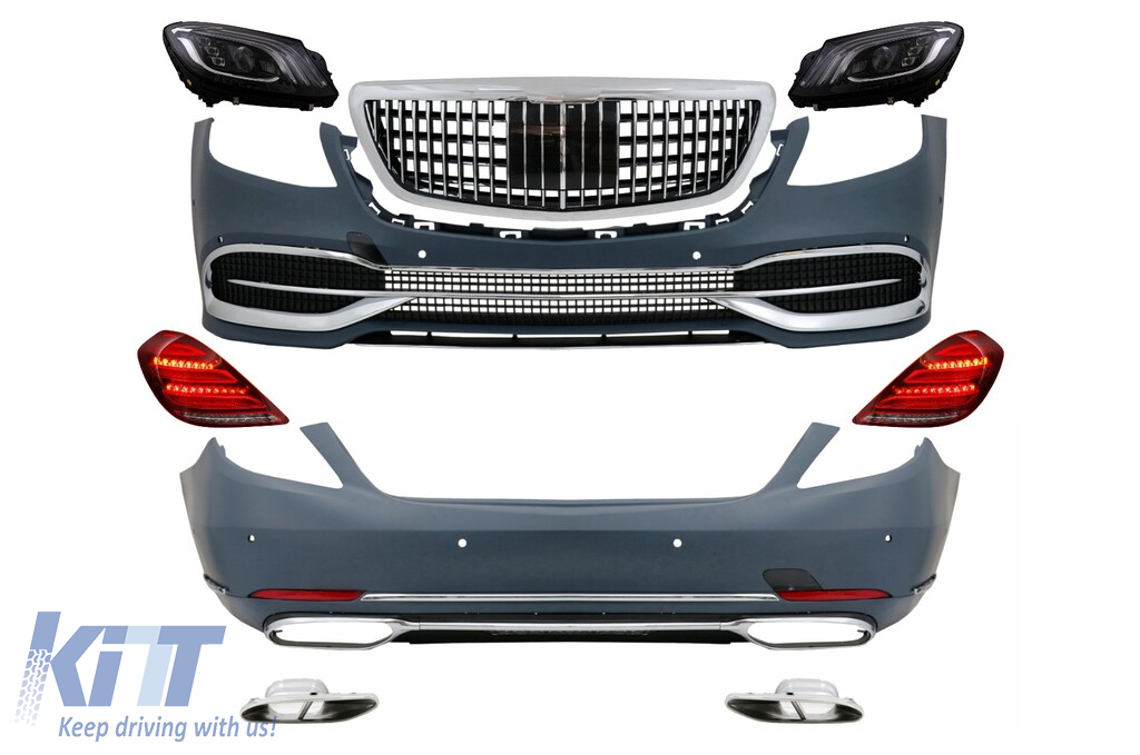 Convesion Body Kit suitable for Mercedes S-Class W222 Facelift (2013-2017) with Headlights and Taillights Full LED