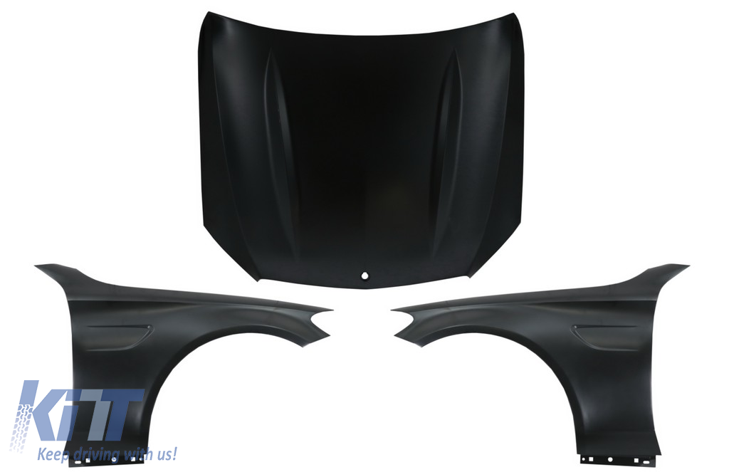 Front Hood Bonnet with Front Fenders Suitable for Mercedes C-Class W205 S205 C205 A205 (2014-2020) C63 Design