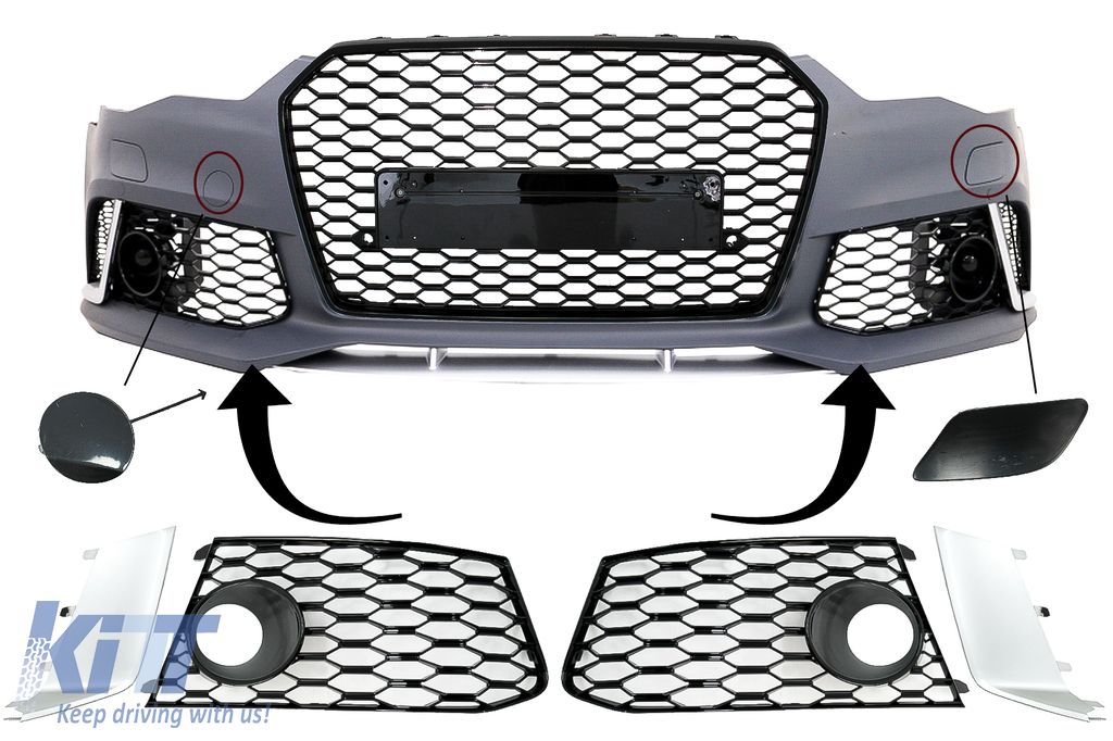 Front Bumper Parts suitable for Audi A6 C7 4G Facelift (2011-2018) RS6 Design