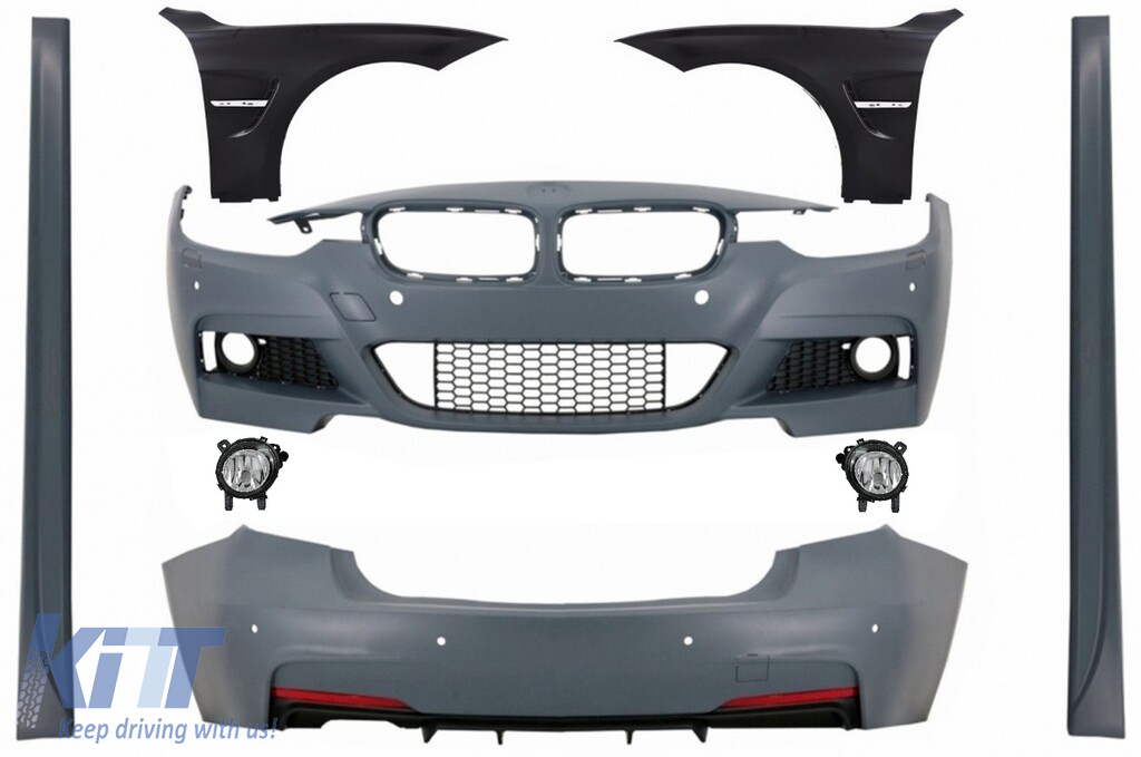 Complete Body Kit with Front Fenders Chrome and Fog Lights suitable for BMW 3 Series F30 (2011-2019) M-Technik Design