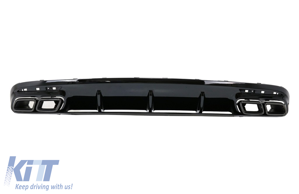 Rear Bumper Air Diffuser with Black Muffler Tips suitable for Mercedes S-Class C217 Coupe (2014-2020) S63 Facelift Design