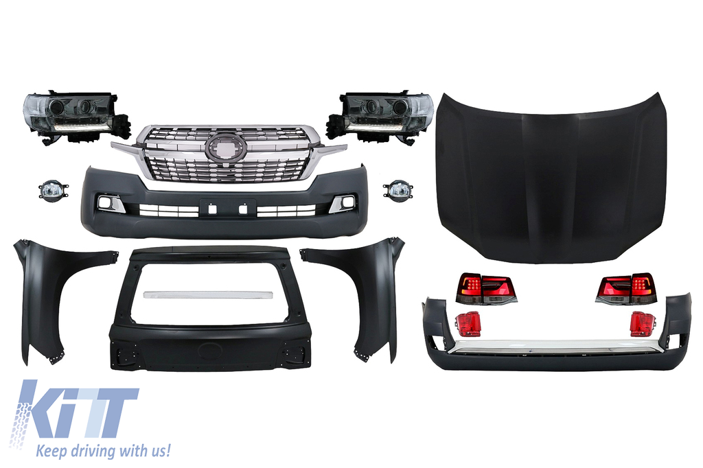 Facelift Conversion Body Kit suitable for TOYOTA Land Cruiser FJ200 Retrofit Assembly (2008-2015) to 2016 LC 200 Models