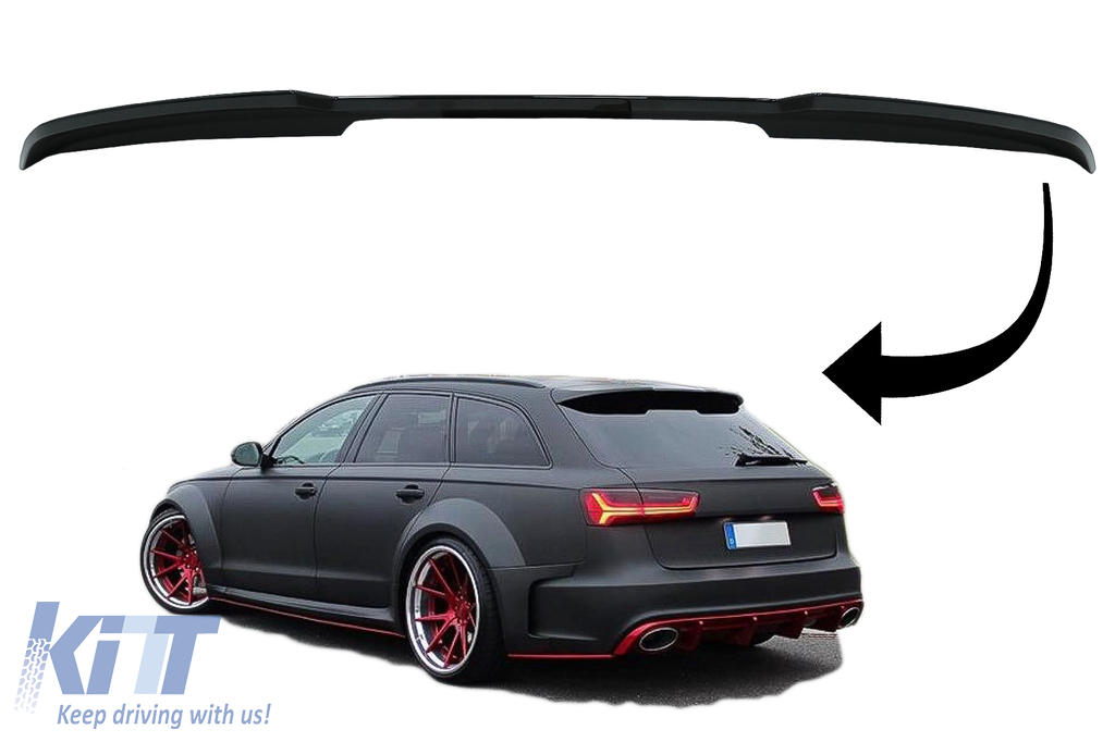 Roof Spoiler suitable for Audi A6 Avant Facelift 4G C7 (2015-2018) Piano Black