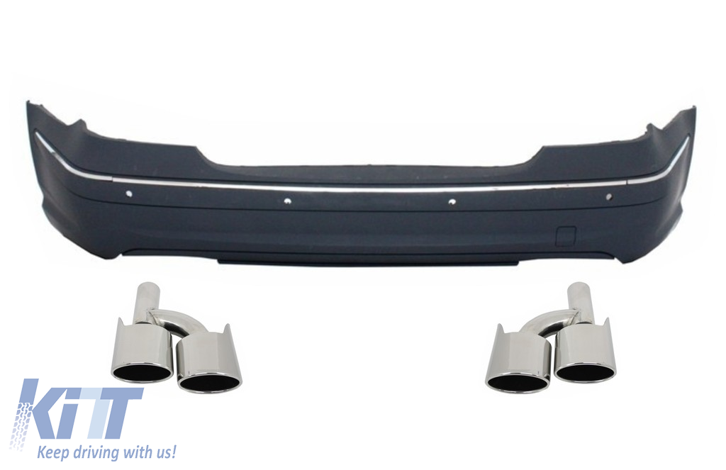 Rear Bumper suitable for Mercedes E-Class W211 (2002-2009) with Exhaust Muffler Tips